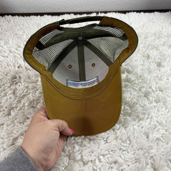 Patagonia Unisex Trucker Cap Adjustable Logo Embroidery Curved Brim Blue Yellow - Picture 7 of 7